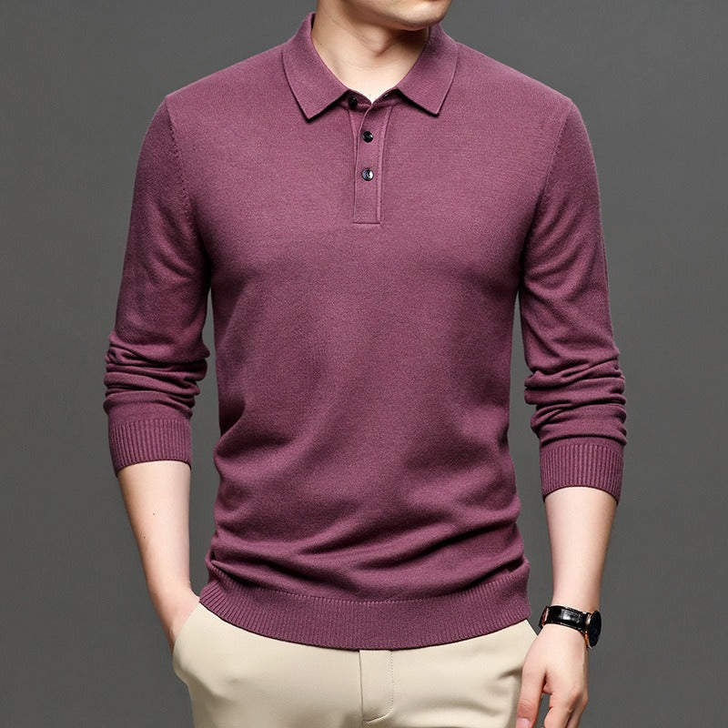 Men's Lapel Knit Pullover Sweater